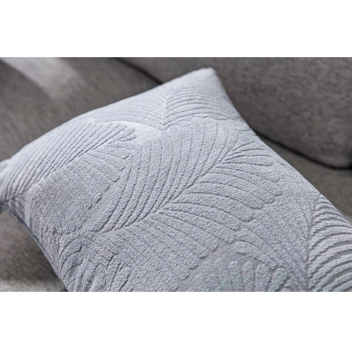 2 Pack Gray Velvet Leaf Pattern Home Room Sofa Decor Accent Pillow Covers 12x20”