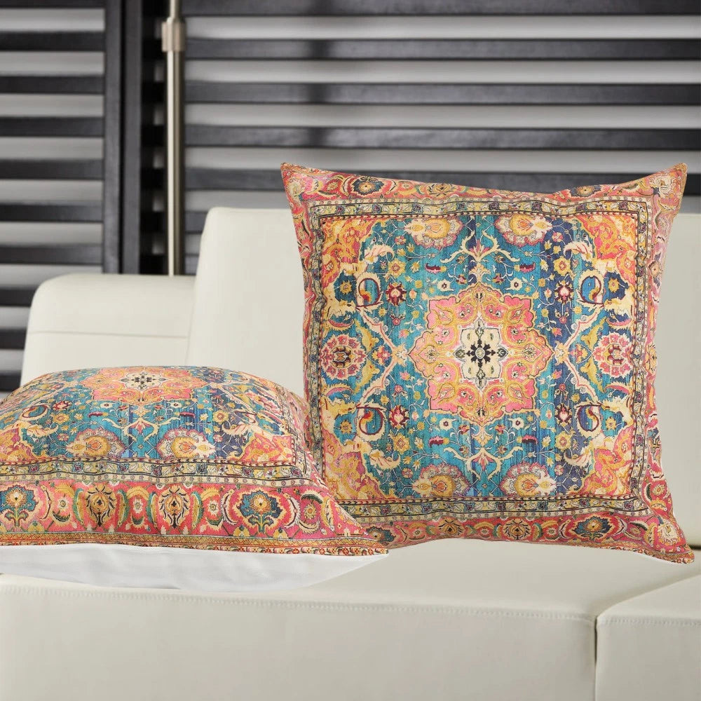 2 Pcs Pillow Case Cushion Cover Boho Style Ethnic Covers Sofa Bed