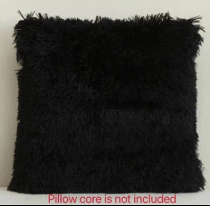 2 Pcs Black Luxury Soft Plush Square cushion cover Cases 16 "×16 "Home Decor new
