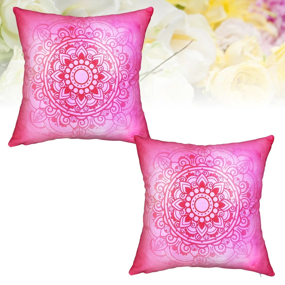 2 Pcs Yoga Pattern Pillowcase Patterned Cases Cushion Cover for Couch