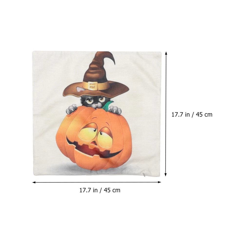 1PC Halloween Pillowcase Pillow Cover Sofa Cushion Cover Pumpkin Cat Pillowcase