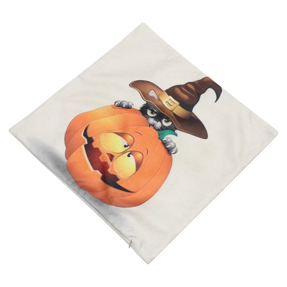 1PC Halloween Pillowcase Pillow Cover Sofa Cushion Cover Pumpkin Cat Pillowcase