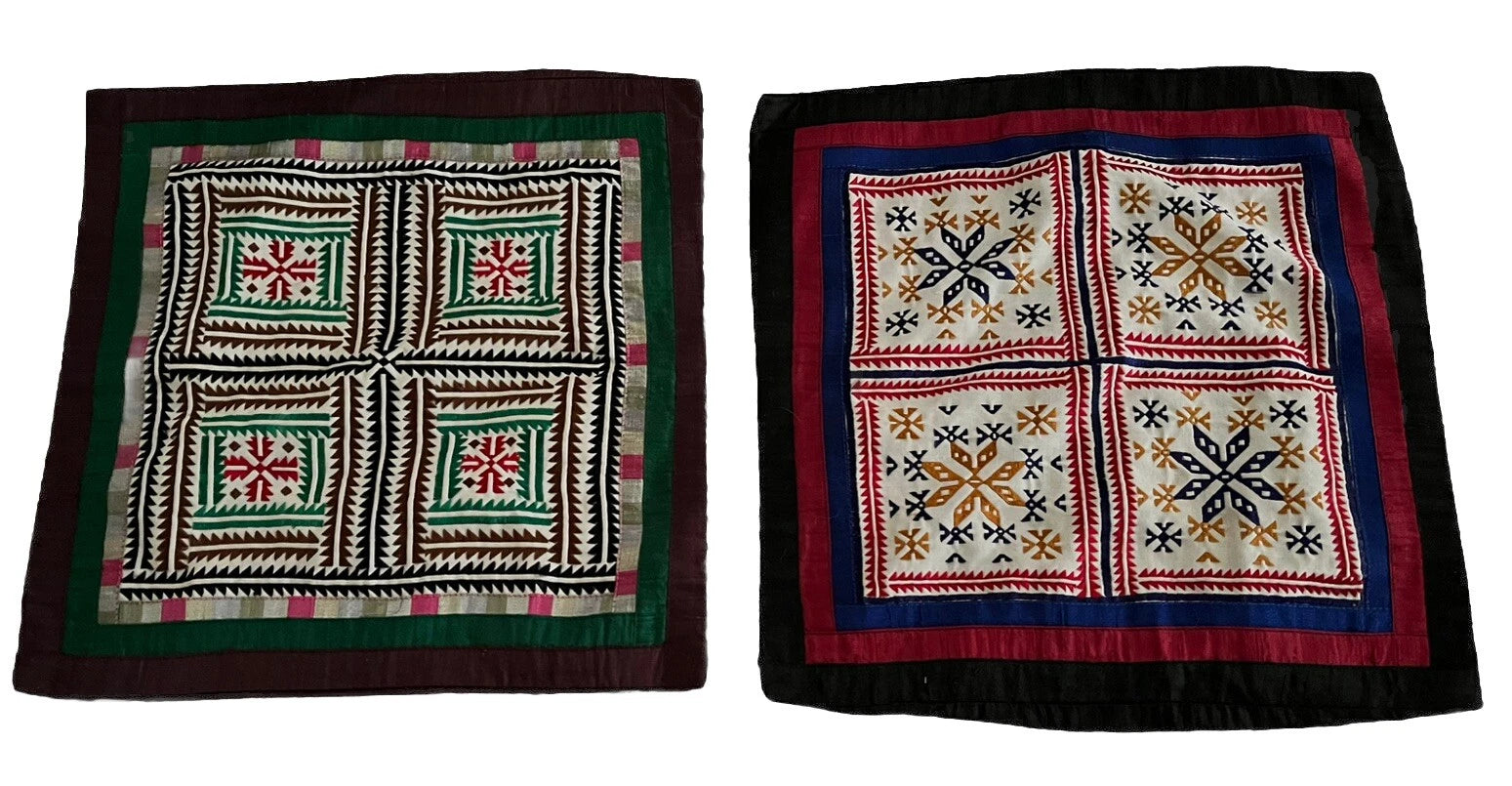 2 Modern Danish Quilt look Pillow Covers Sofa Cushion Case Living Room & Bedroom