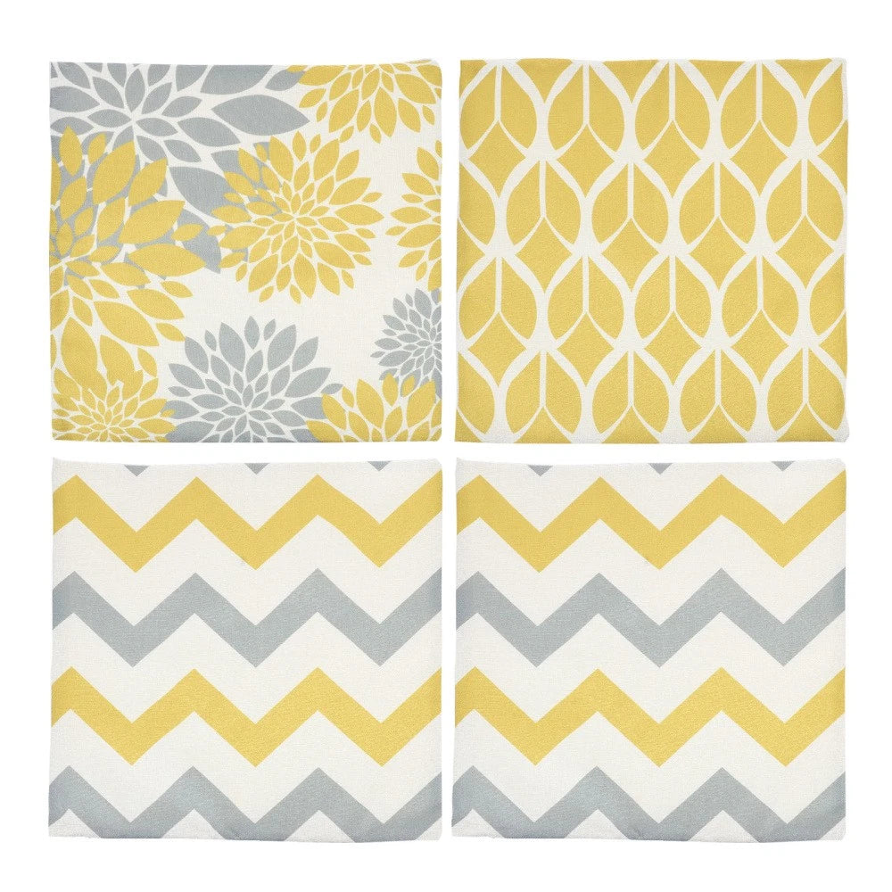 4 Pcs Pillow Case Office Linen Sofa Pillowcase Bed Cushion Cover