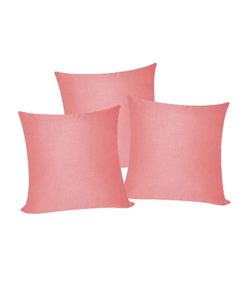 3 x Plain Satin 18x18 Dark Baby Pink Cushion Cover / Pillow Cases /Sofa Décor