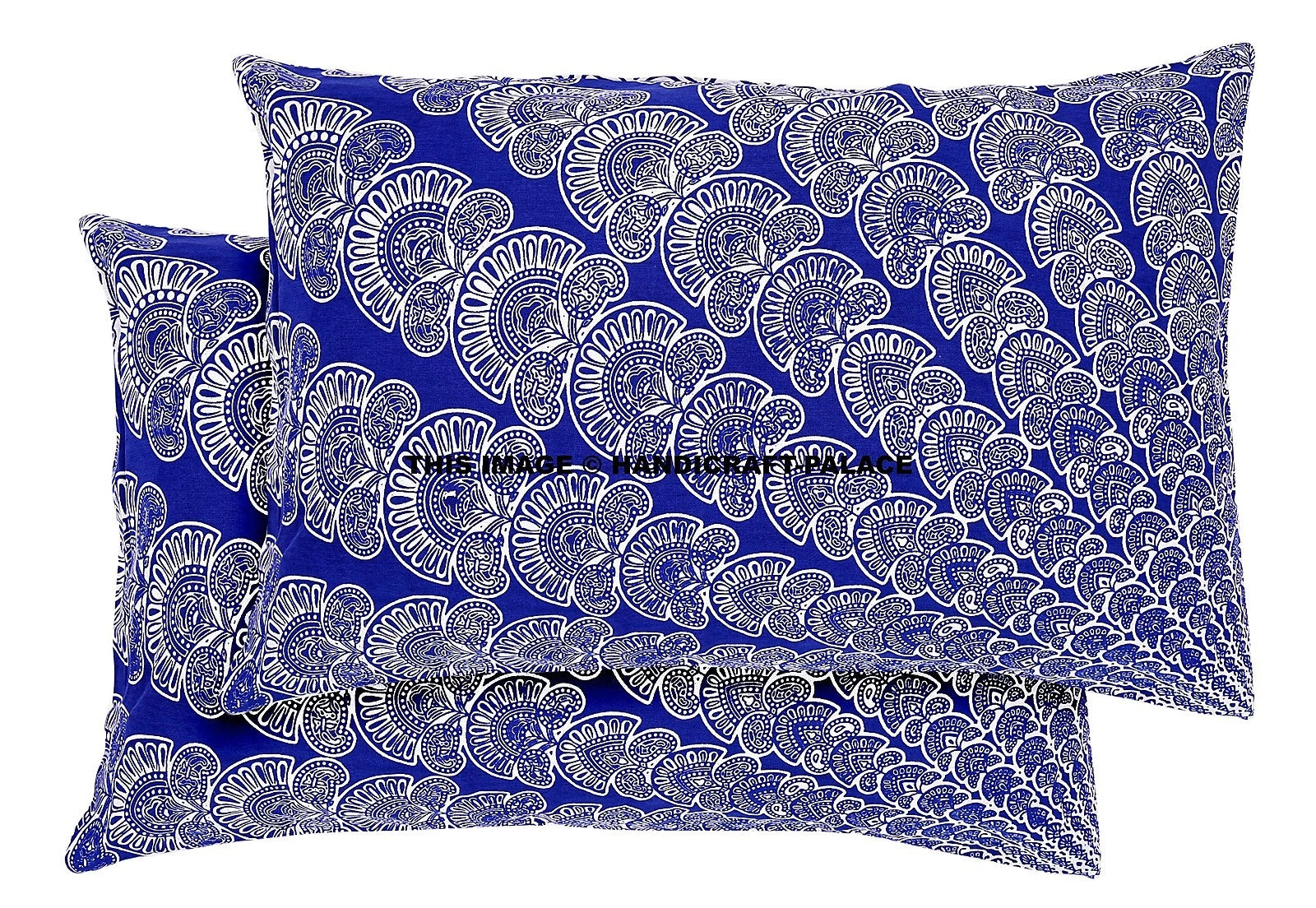 2 PC Peacock Mandala Pillow Sham Throw Indian Cotton Pillow Case Sofa Bed Throw