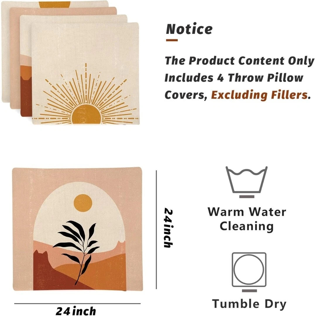 4 PACK Throw Pillow Covers Sofa Decor  Cushion Cases Premium Cushion Cover 20x20