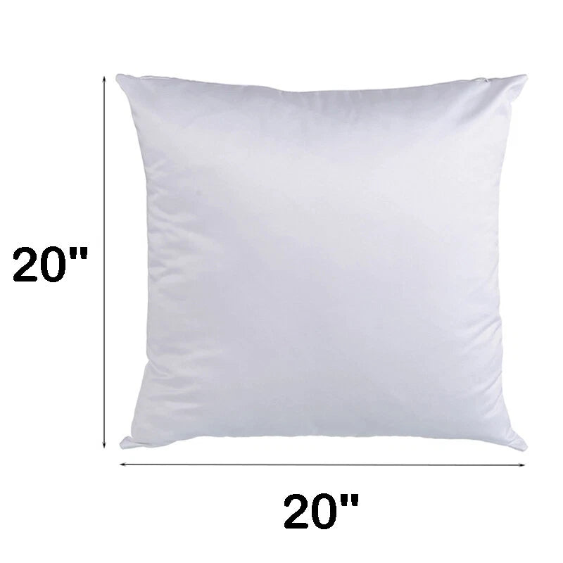 10Pcs 20" White Sublimation Blank Pillow Case Sofa Waist Cushion Cover DIY Gift