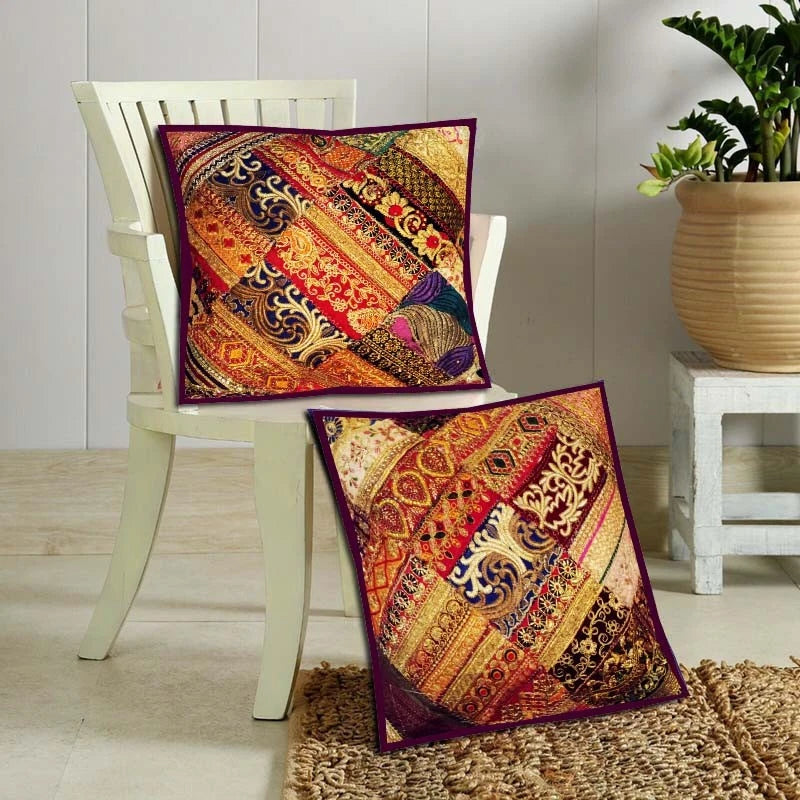 33% Off 16"-2 Handmade Patchwork Ethnic Living Room Sofa Pillow Cushion Covers