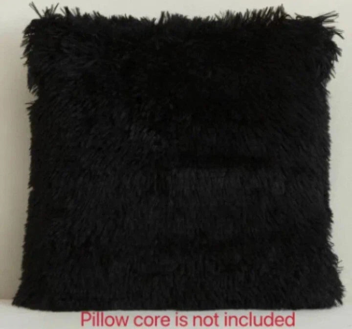 2 Pcs Black Luxury Soft Plush Square cushion cover Cases 16 "×16 "Home Decor new