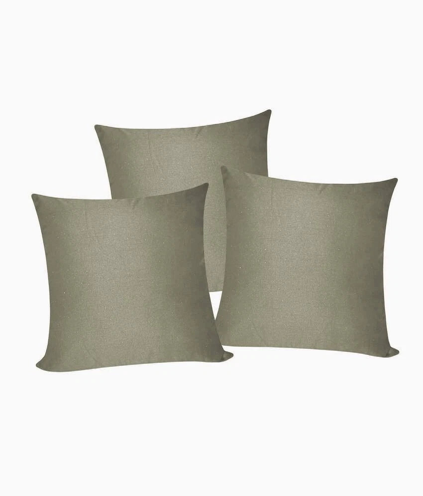 3 x Plain Satin 20x20 Grey Cushion Cover / Pillow Cases /Sofa Décor