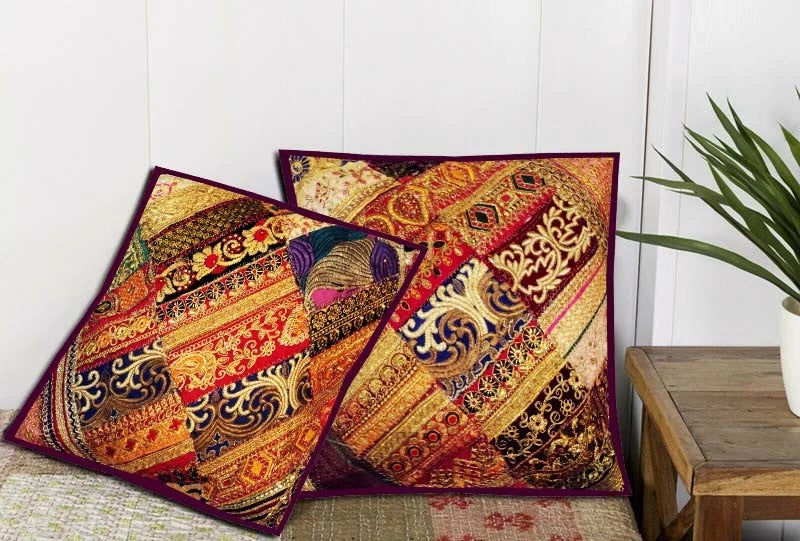 33% Off 16"-2 Handmade Patchwork Ethnic Living Room Sofa Pillow Cushion Covers