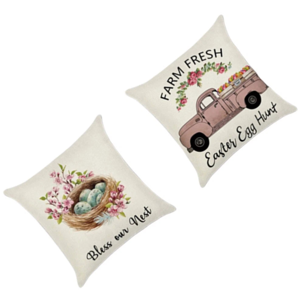 4 Pcs Square Cushion Cover Pillow Covers Couch Pillow Cases Bunny Cushion Covers