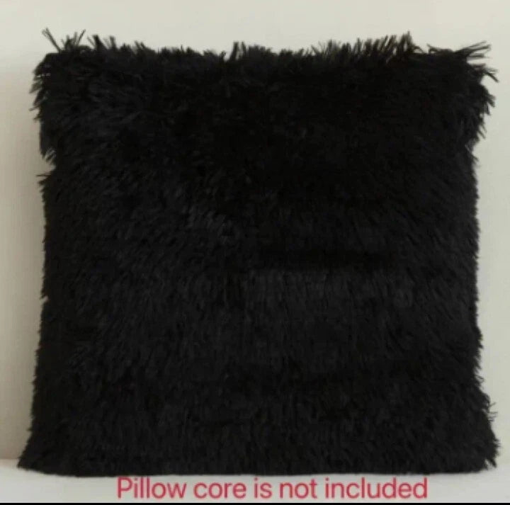 2 Pcs Black Luxury Soft Plush Square cushion cover Cases 16 "×16 "Home Decor new