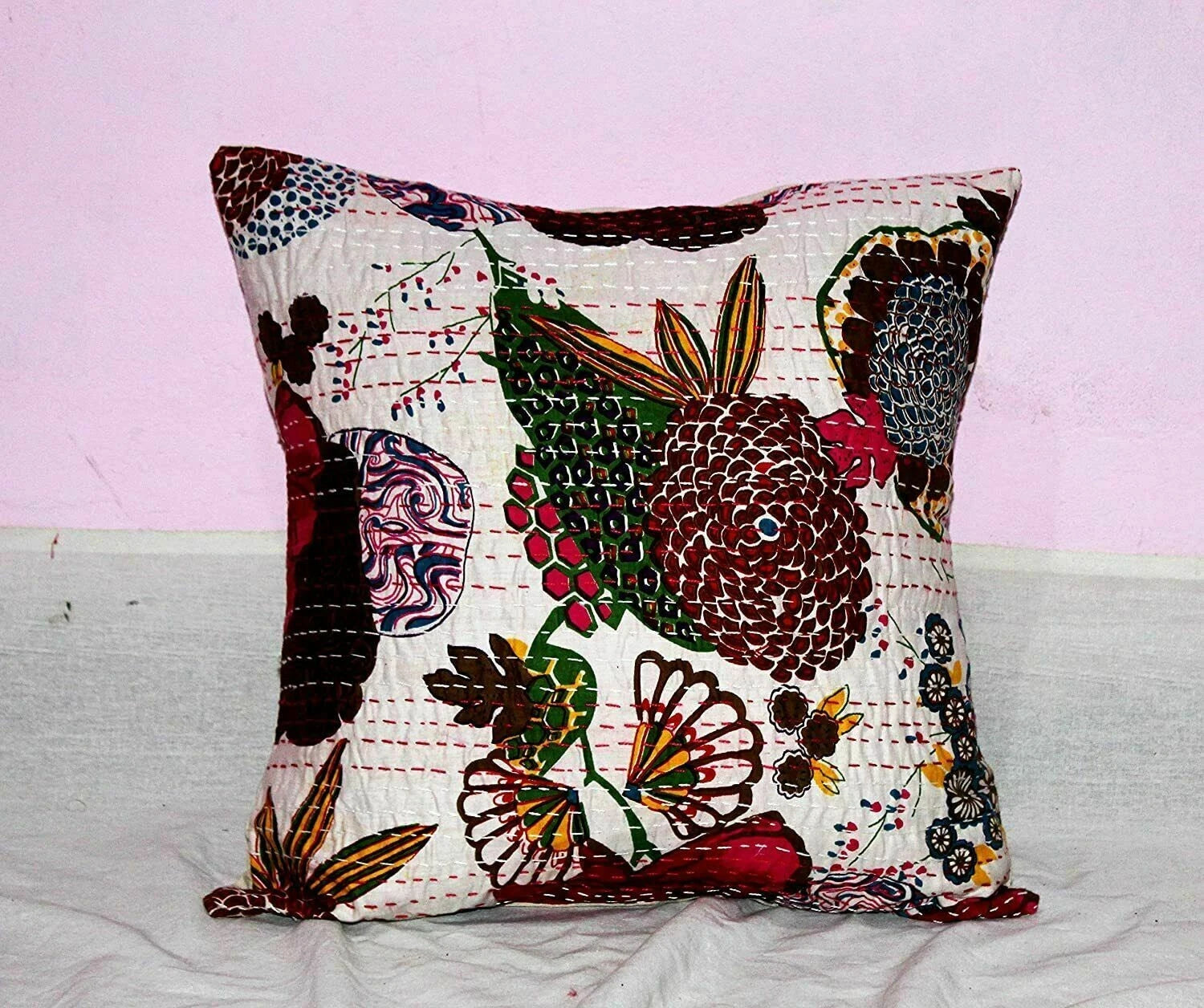 16 X16 INCH SET OF 5 SQUARE FRUIT PRINT COTTON PILLOW CASES SOFA CUSHION COVER
