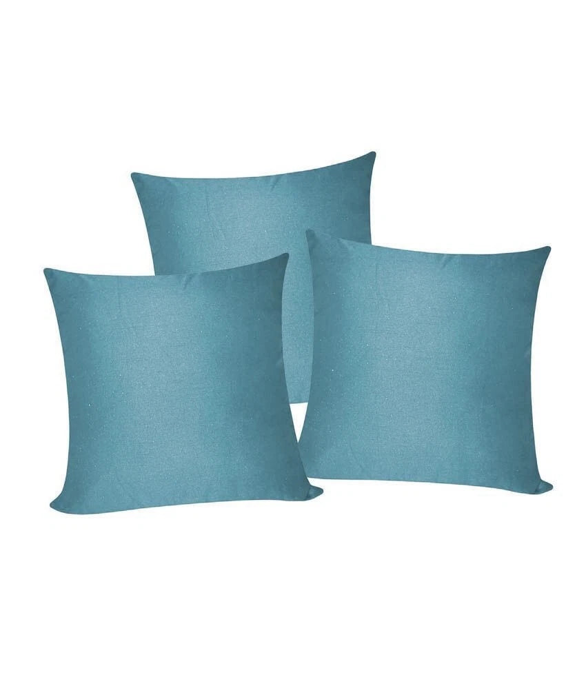 3 x Plain Satin 40x40 Teal Blue Cushion Cover / Pillow Cases /Sofa Décor