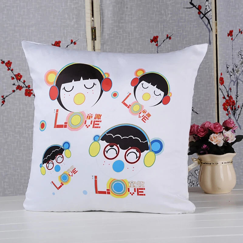 10Pcs 20" White Sublimation Blank Pillow Case Sofa Waist Cushion Cover DIY Gift
