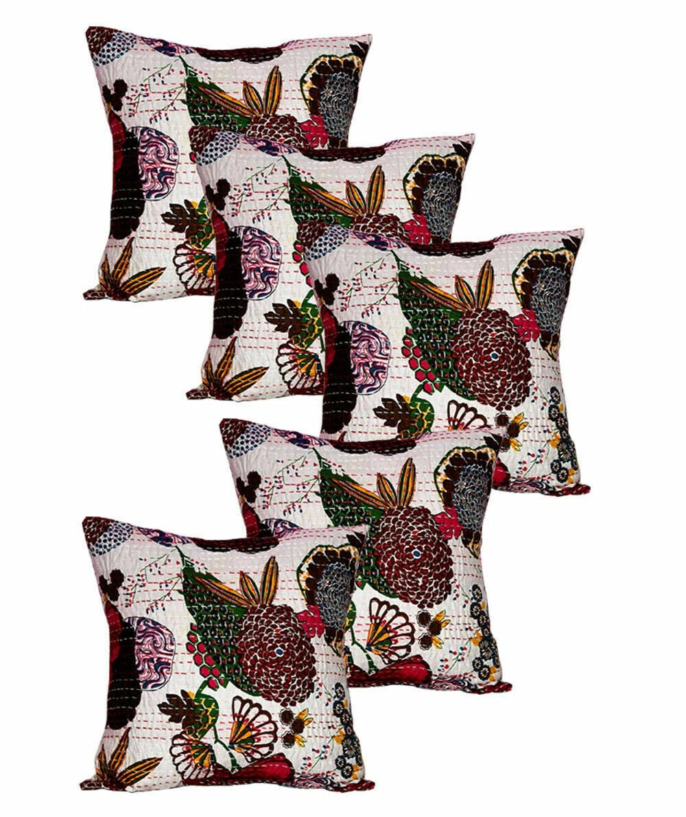 16 X16 INCH SET OF 5 SQUARE FRUIT PRINT COTTON PILLOW CASES SOFA CUSHION COVER