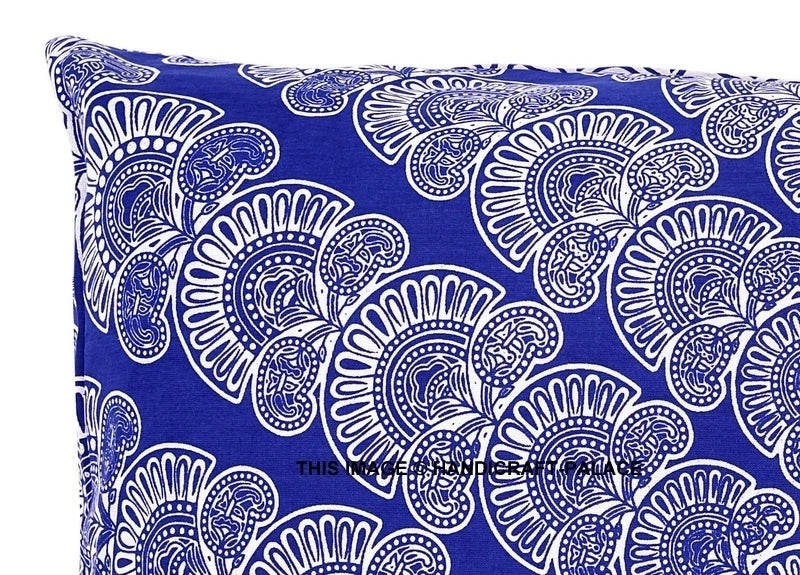 2 PC Peacock Mandala Pillow Sham Throw Indian Cotton Pillow Case Sofa Bed Throw