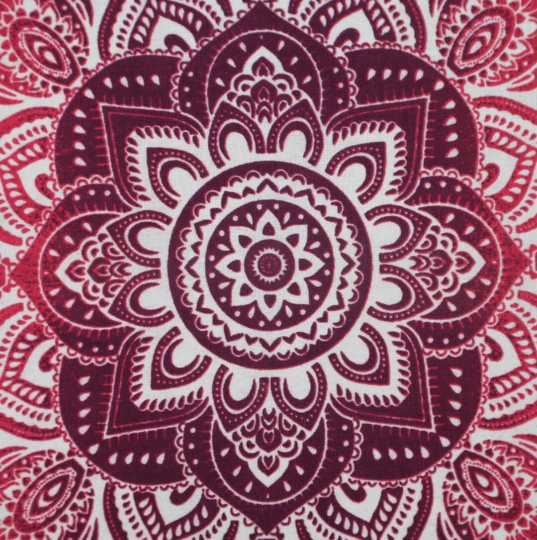 16" Square Traditional Mandala Block Printed Cushion/Pillow/Sofa Cover Purple