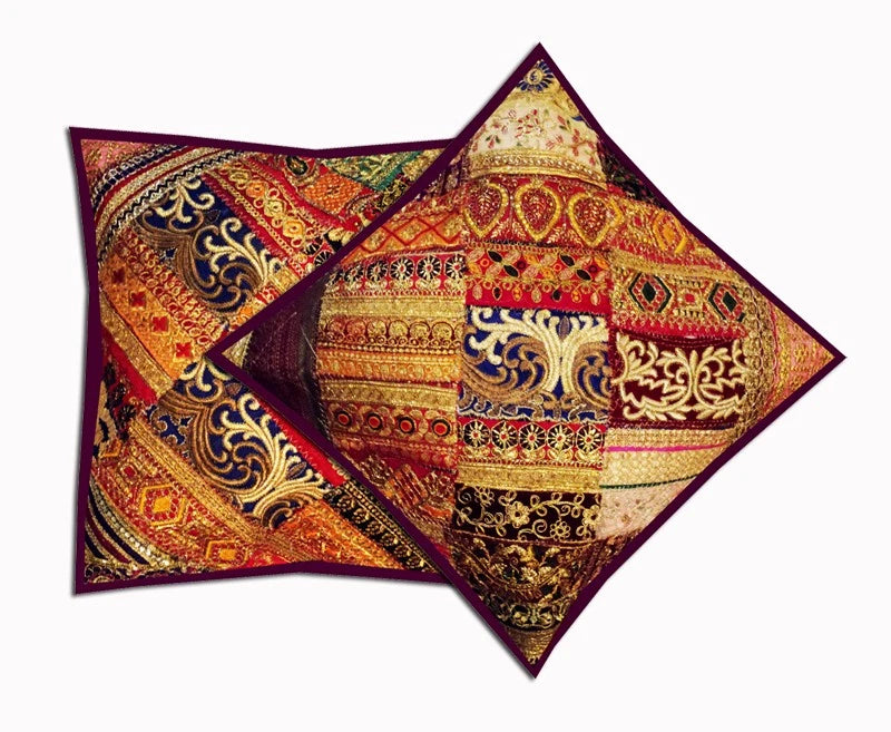 33% Off 16"-2 Handmade Patchwork Ethnic Living Room Sofa Pillow Cushion Covers