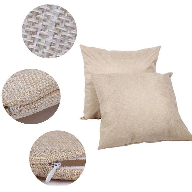 10pcs 18" Sublimation Blank Linen Pillow Case Home Sofa Car Waist Cushion Cover