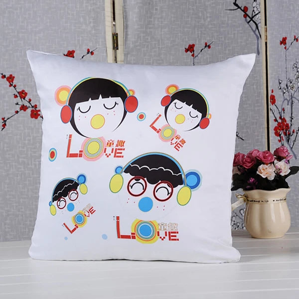 10Pcs 20" White Sublimation Blank Pillow Case Sofa Waist Cushion Cover DIY Gift