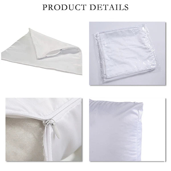 10Pcs 20" White Sublimation Blank Pillow Case Sofa Waist Cushion Cover DIY Gift