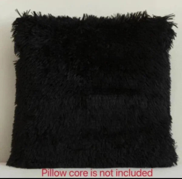 2 Pcs Black Luxury Soft Plush Square cushion cover Cases 16 "×16 "Home Decor new