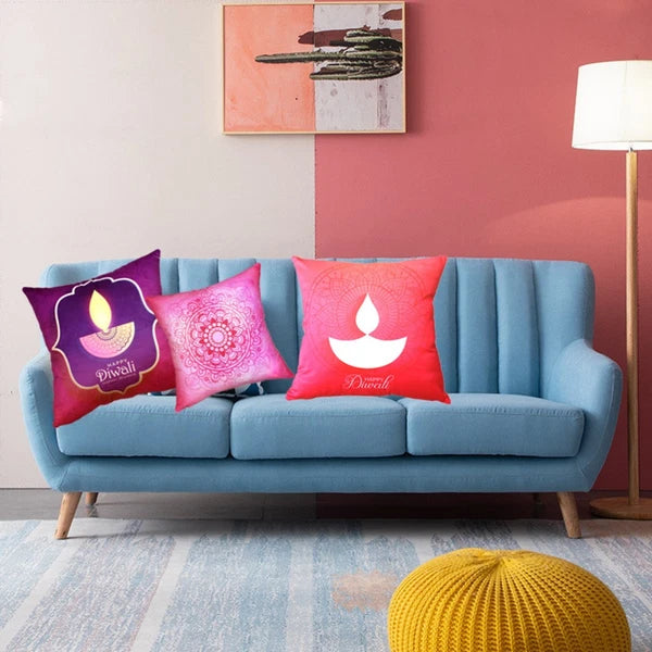 2 Pcs Yoga Pattern Pillowcase with Floral Cushion Cover for Couch