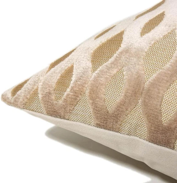 22X22 Beige Pillow Covers, Gold Cushion Throw Velvet Covers,Velvet Beige Gold Sq