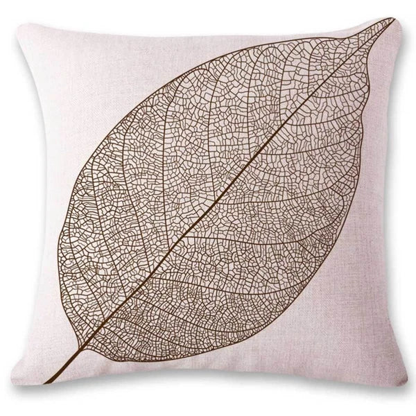 2 Pcs Leaf Pillow Cover Cushion Autumn Linen Sofa Pillowcase Square