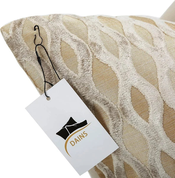 22X22 Beige Pillow Covers, Gold Cushion Throw Velvet Covers,Velvet Beige Gold Sq