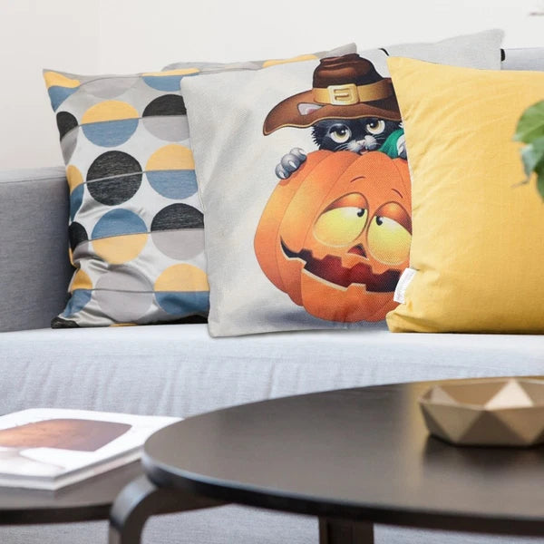 1PC Halloween Pillowcase Pillow Cover Sofa Cushion Cover Pumpkin Cat Pillowcase