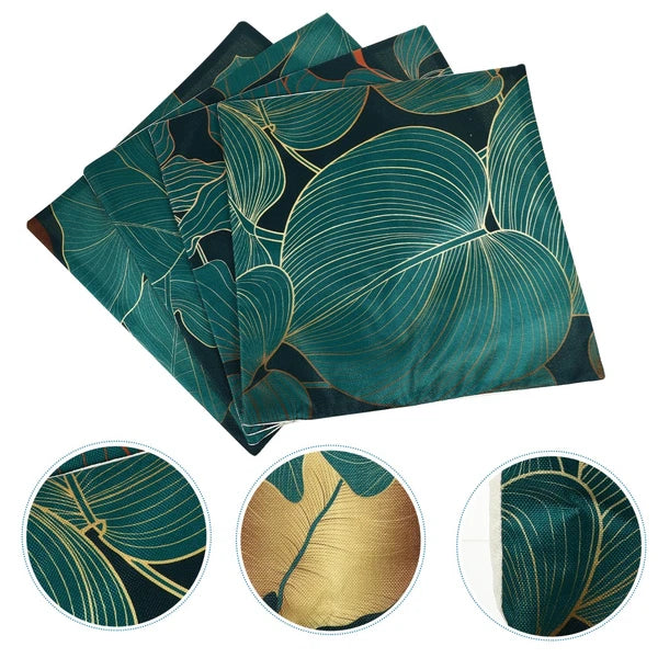 4 Pcs Leaf Decorative Pillow Cover Boho Cushion Travel Couch Bed Pillowcase