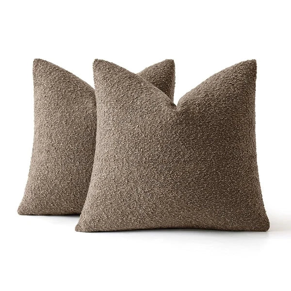 20x20 Inch Decorative Pillow Covers for Couch Bed Set of 2 Textured Boucle Ne...
