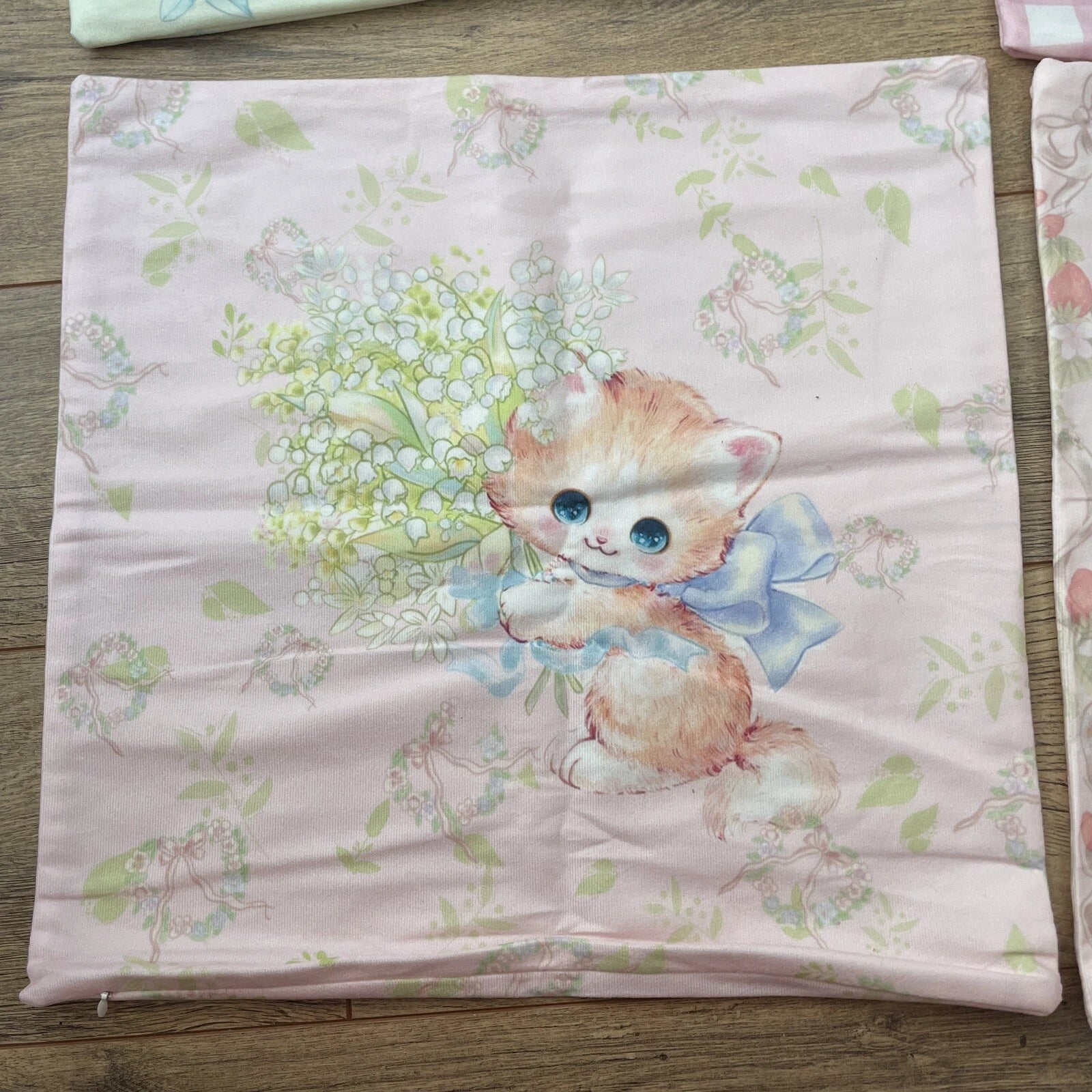 Cute Cat Flower Cushion Covers Throw Pillow Case for Home Sofa Bed Decor