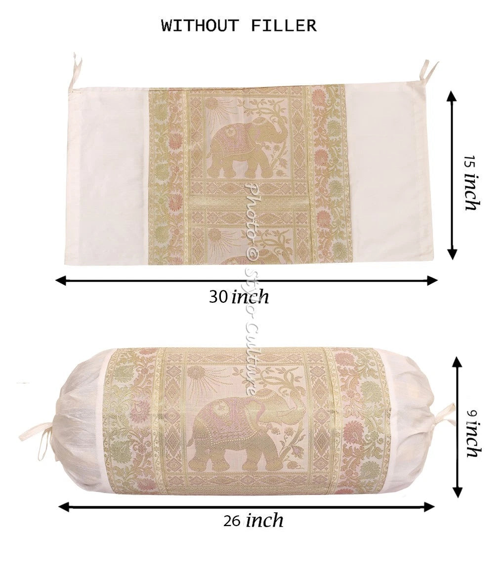 Indian Bolster Pillowcase Elephant Pillow Bedding Cylindrical Neck Sofa Bolster