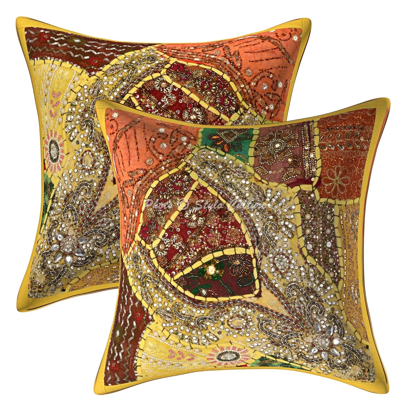 Boho Artistic Cushion Cover Beaded Bohemian Ethnic Throw Decor Pillow Cover Case