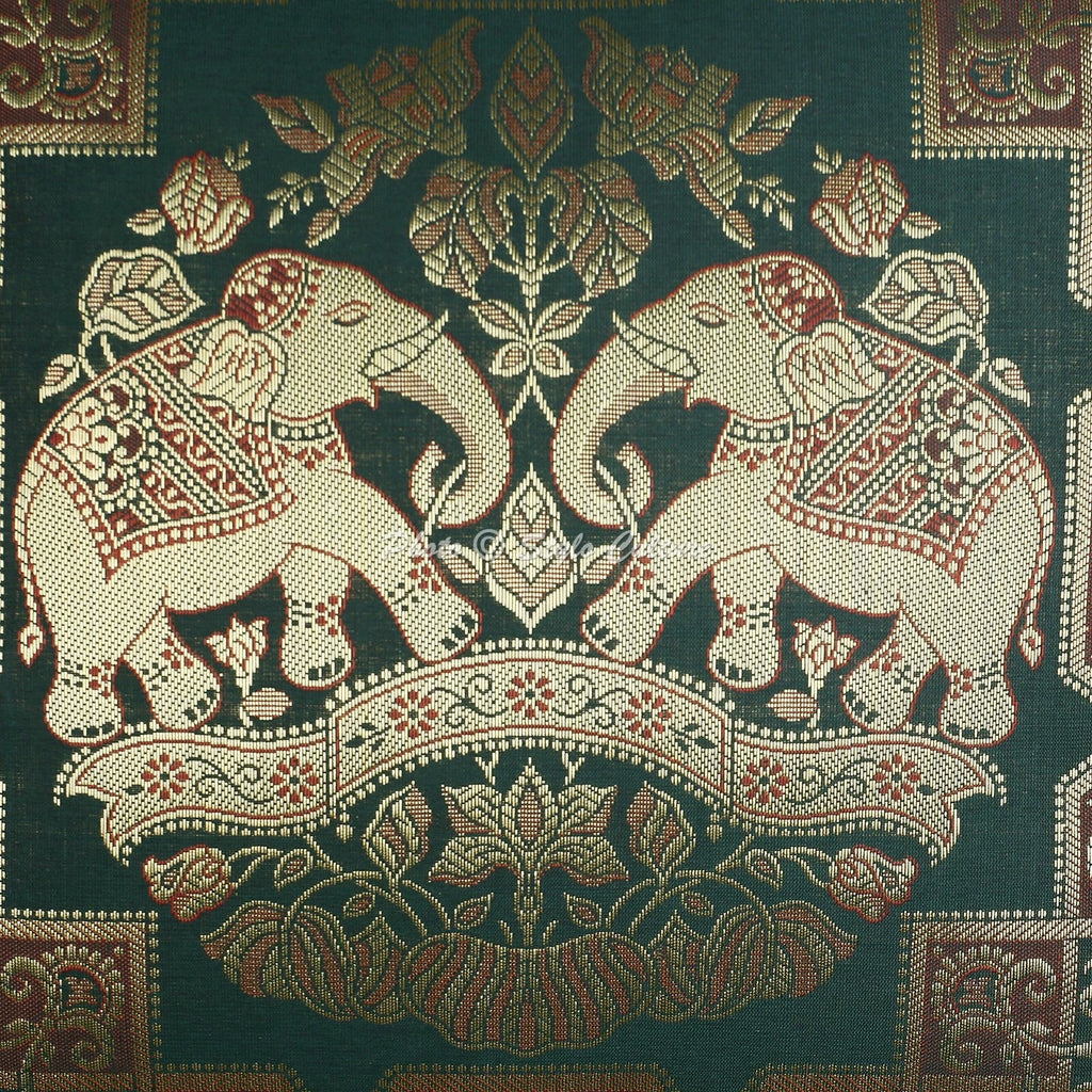 Handwoven Home Decor Cushion Elephant Brocade Jacquard Pillow Cover Case