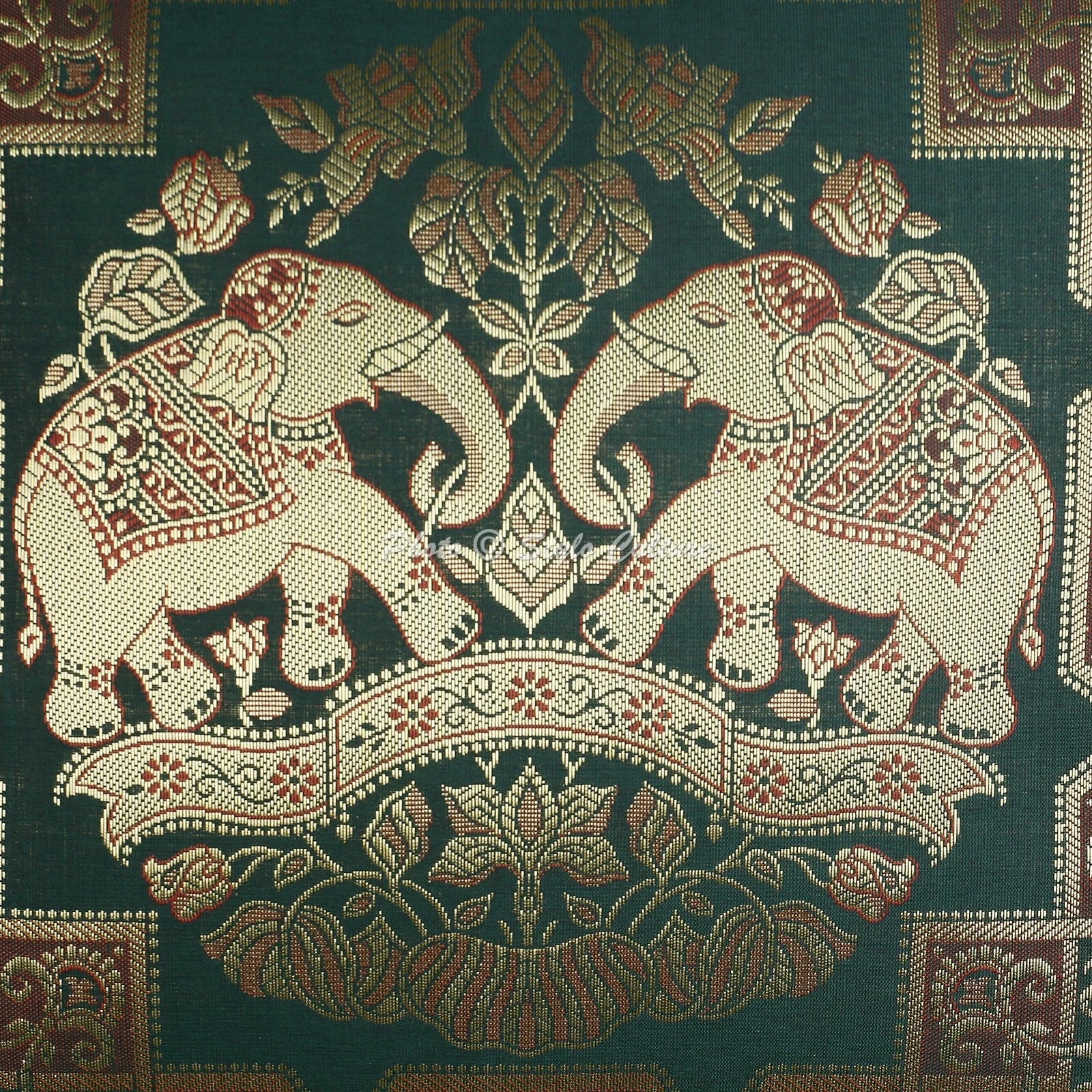 Handwoven Home Decor Cushion Elephant Brocade Jacquard Pillow Cover Case