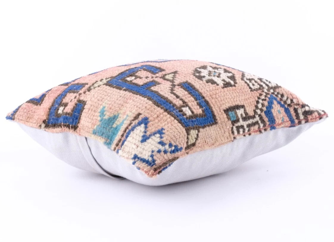 Kilim Pillow Cover 16x16 Oushak Anatolian Handmade Rug Carpet Sofa Cushion Case