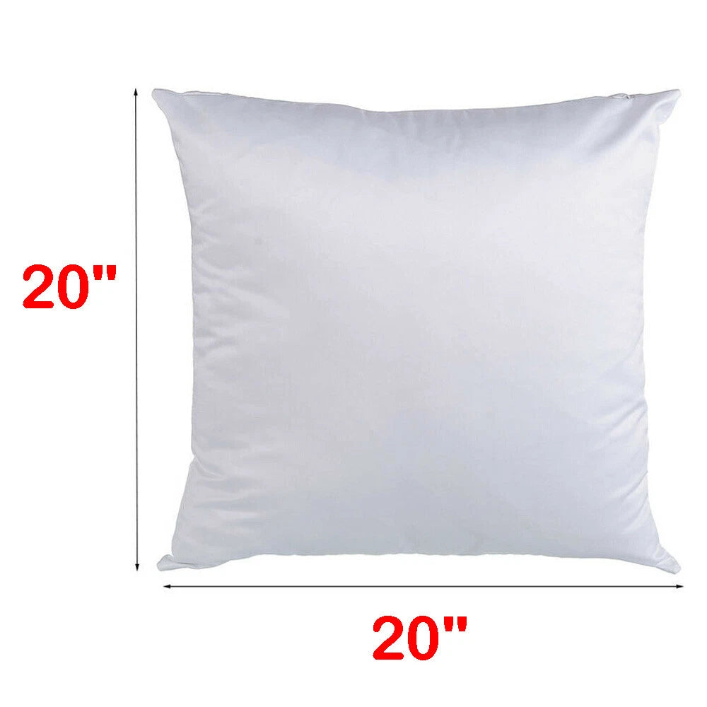 50pcs 20" Sublimation Blank Pillow Case White Cushion Cover for Room Sofa Car