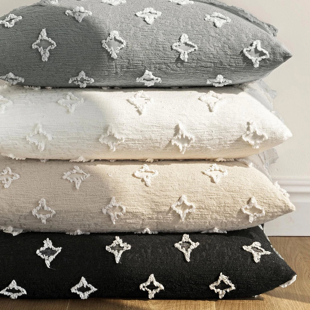 MIULEE Set of 2 Decorative Throw Pillow Covers Rhombic Jacquard Pillowcase So...