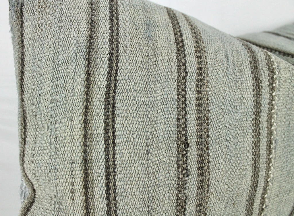 Decorative Turkish Kilim Lumbar Pillow Cover 16x23 Beige Brow Kilim Sofa Cushion