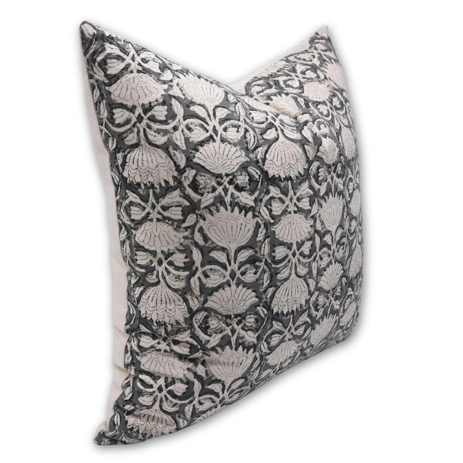 Block Print Duck Canvas Throw 22X22 Pillowcase Cushion Cover, Summer Season D...