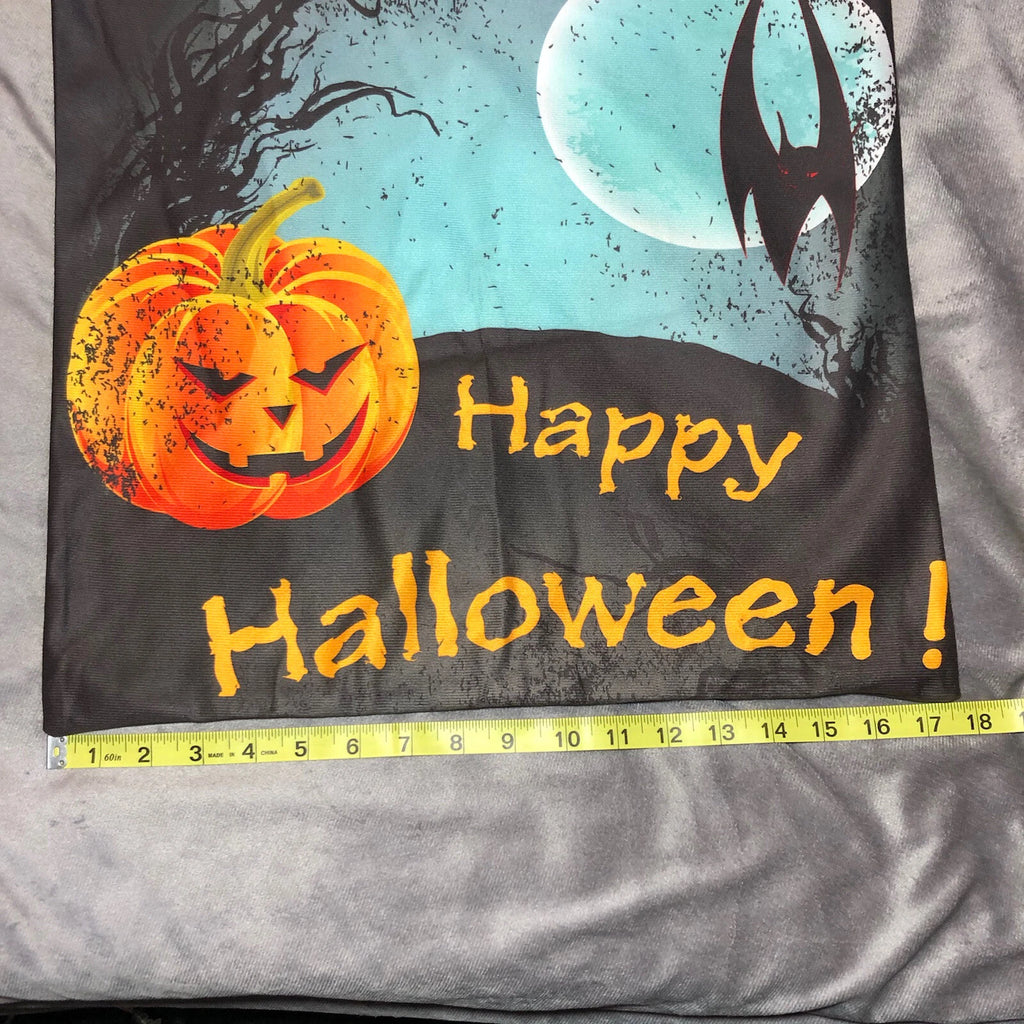 Set Of 3 Halloween Pillow Cases Double Sided Sofa Pumpkin Throw Cushion Cover