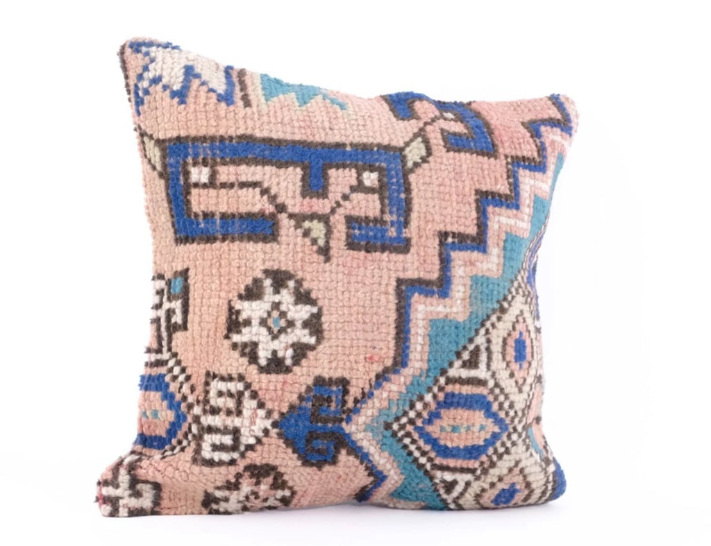 Kilim Pillow Cover 16x16 Oushak Anatolian Handmade Rug Carpet Sofa Cushion Case