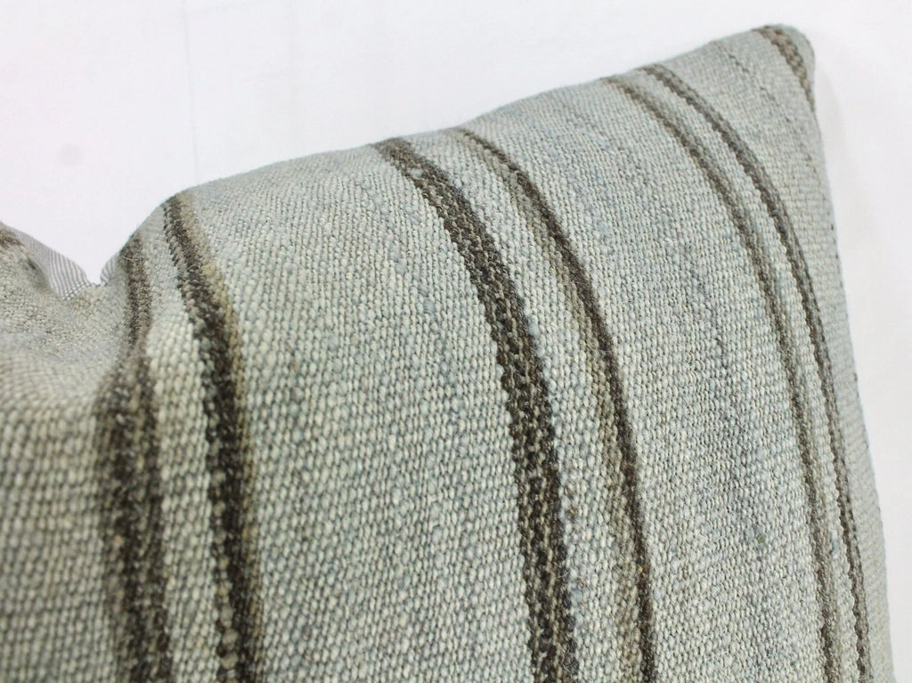 Decorative Turkish Kilim Lumbar Pillow Cover 16x23 Beige Brow Kilim Sofa Cushion