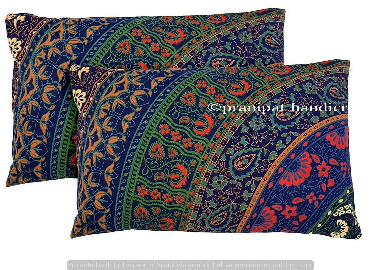 Indian Floral Mandala Cotton Decorative Cushion Cover Sofa Waist Pillow Cover